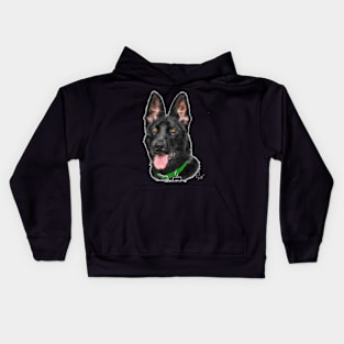 Black German Shepherd Dog Loyal Obedient Fearless Kids Hoodie